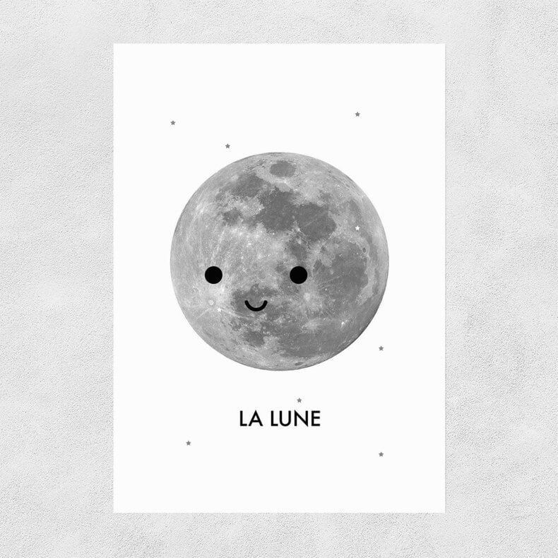 East End Prints La Lune by Dicky Bird A3 Print
